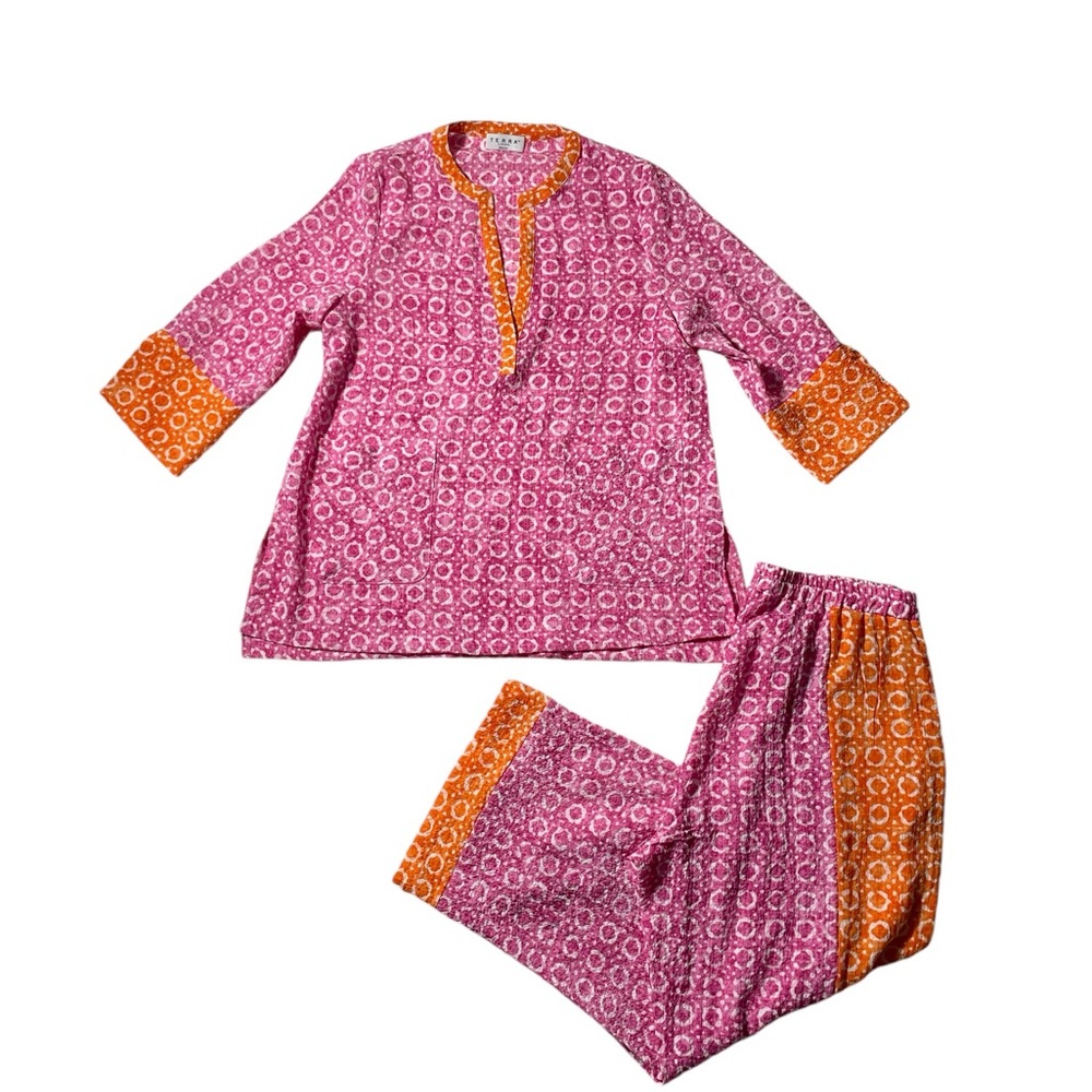 Terra SJ apparel Pink Orange Two Piece Top Size S Bottoms size M